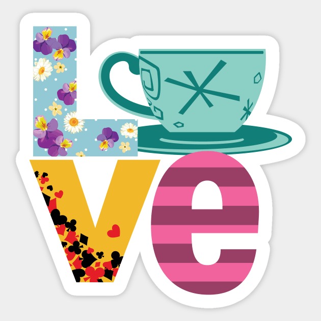 LOVE in Wonderland Sticker by 5571 designs